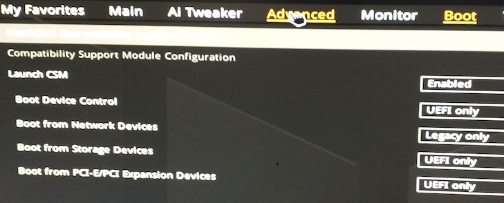 BIOS compatibility support module